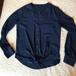 Tie Front Blouse with Pocket