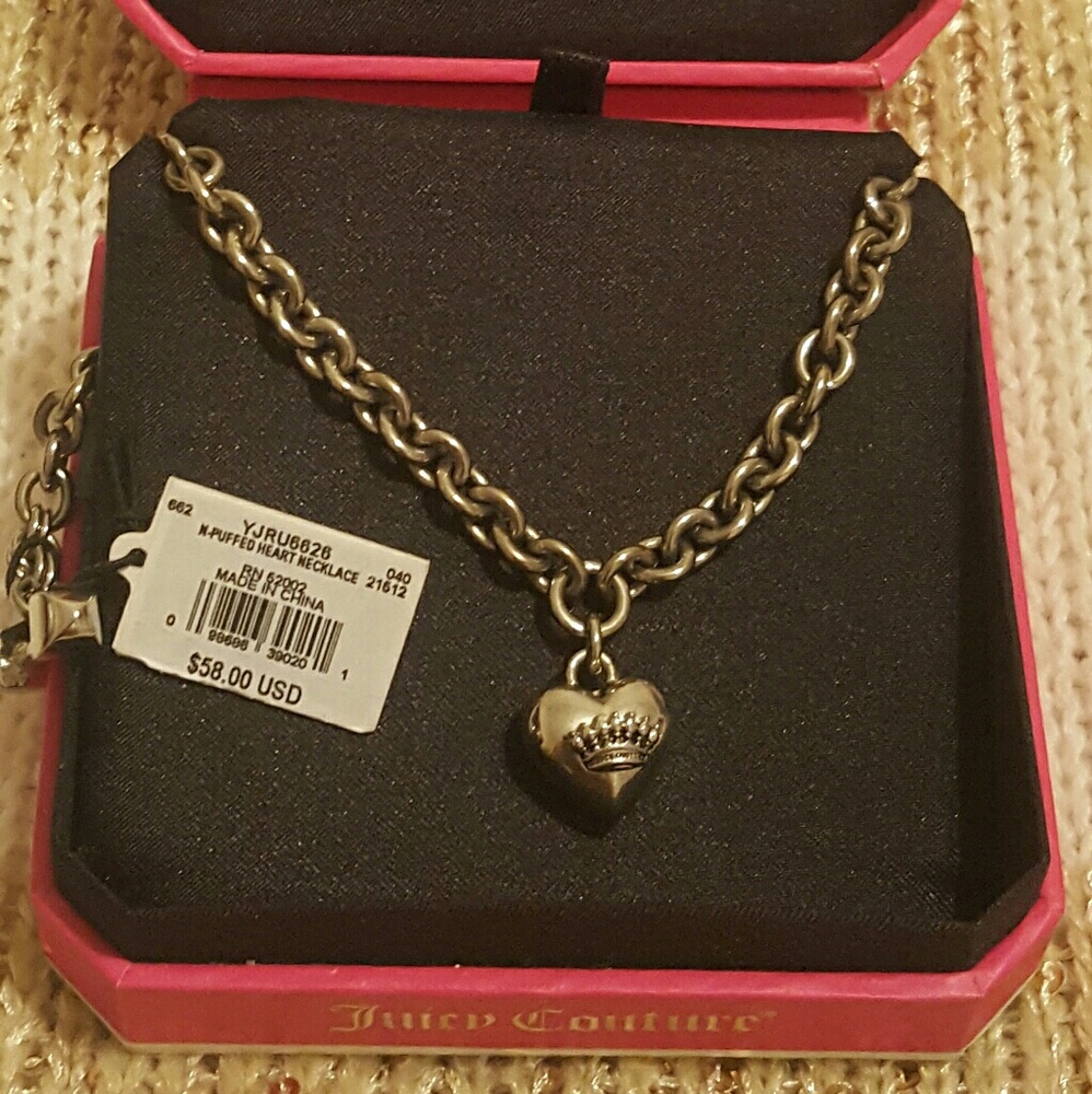 Puffed Heart Crown Necklace by Juicy Couture