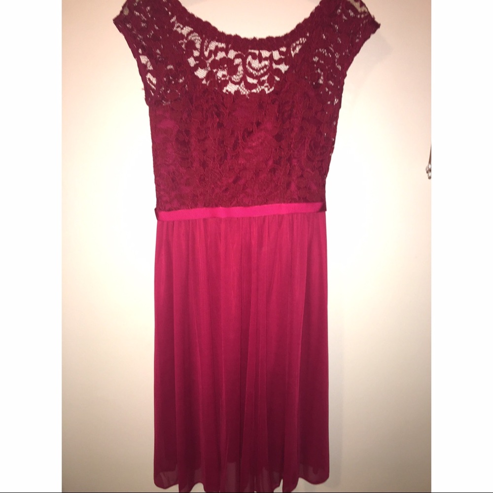 Cranberry lace dress