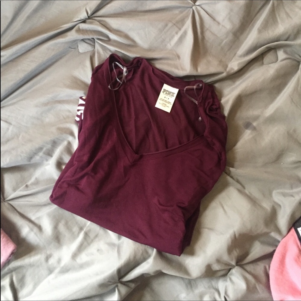 Burgundy pink tee