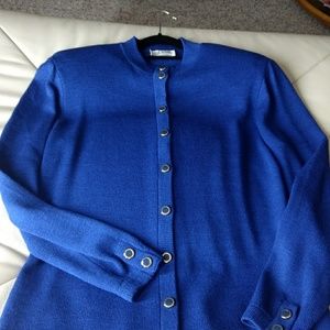 St John skirt suit with leather belt size