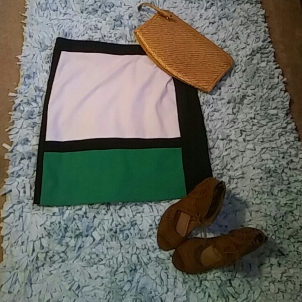 Colorblock pencil skirt