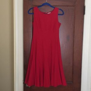 Calvin Klein Red Fit and Flare Dress, Size 4