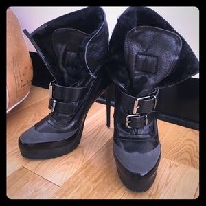 Burberry Prorsum Shearling ankle avatar boot heels