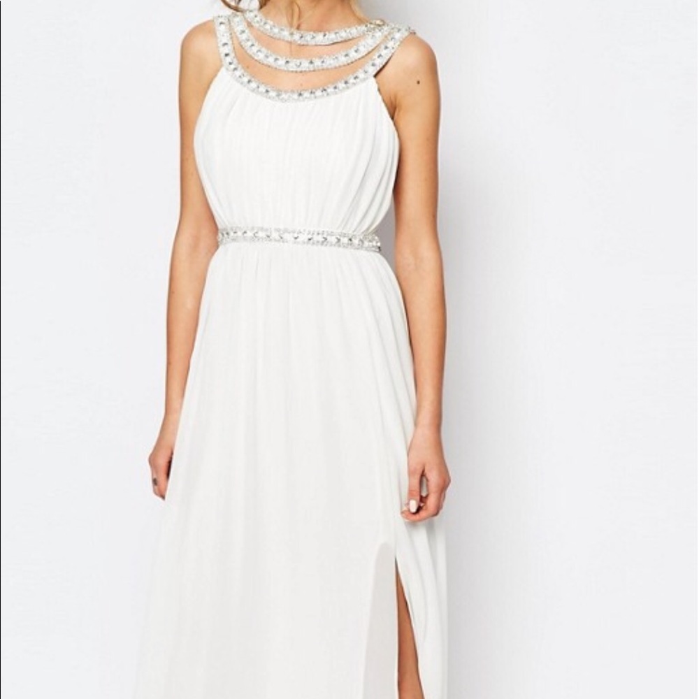 TFNC Bridal Maxi Dress with Embellishments