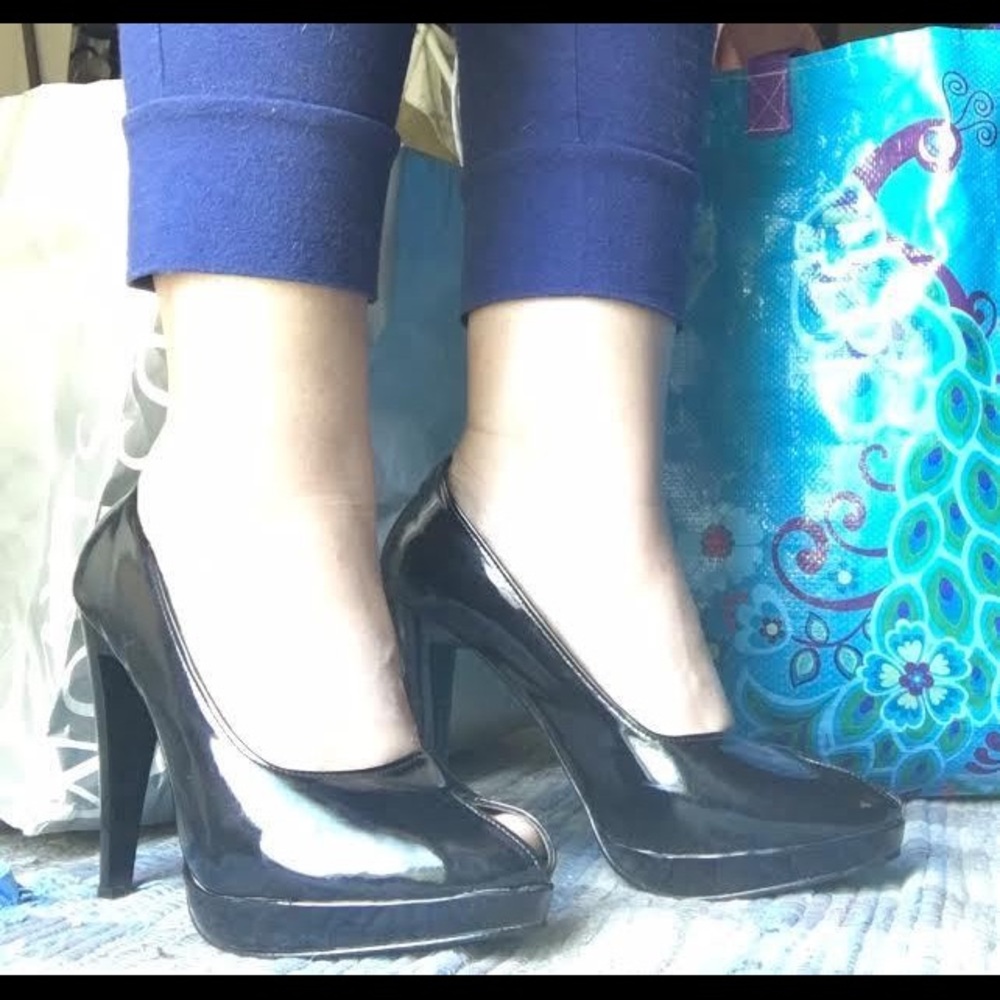 BLUE MARINE Black high heels Size 38 open toe