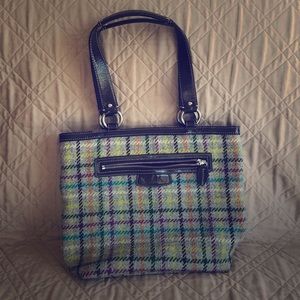 Plaid Coach Handbag