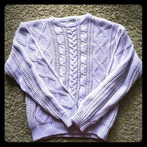 Cable Knit Sweater - Light Purple