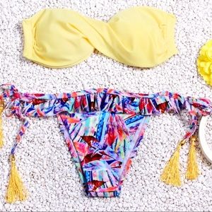 Twisted Bandeau and Bottom Bikini Set