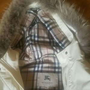 Burberry cream winter coat