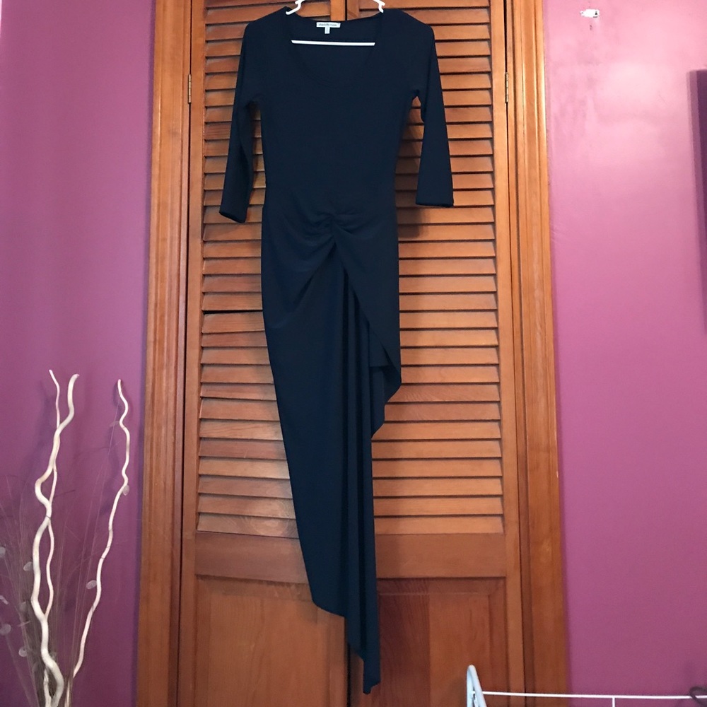 Asymmetrical navy dress