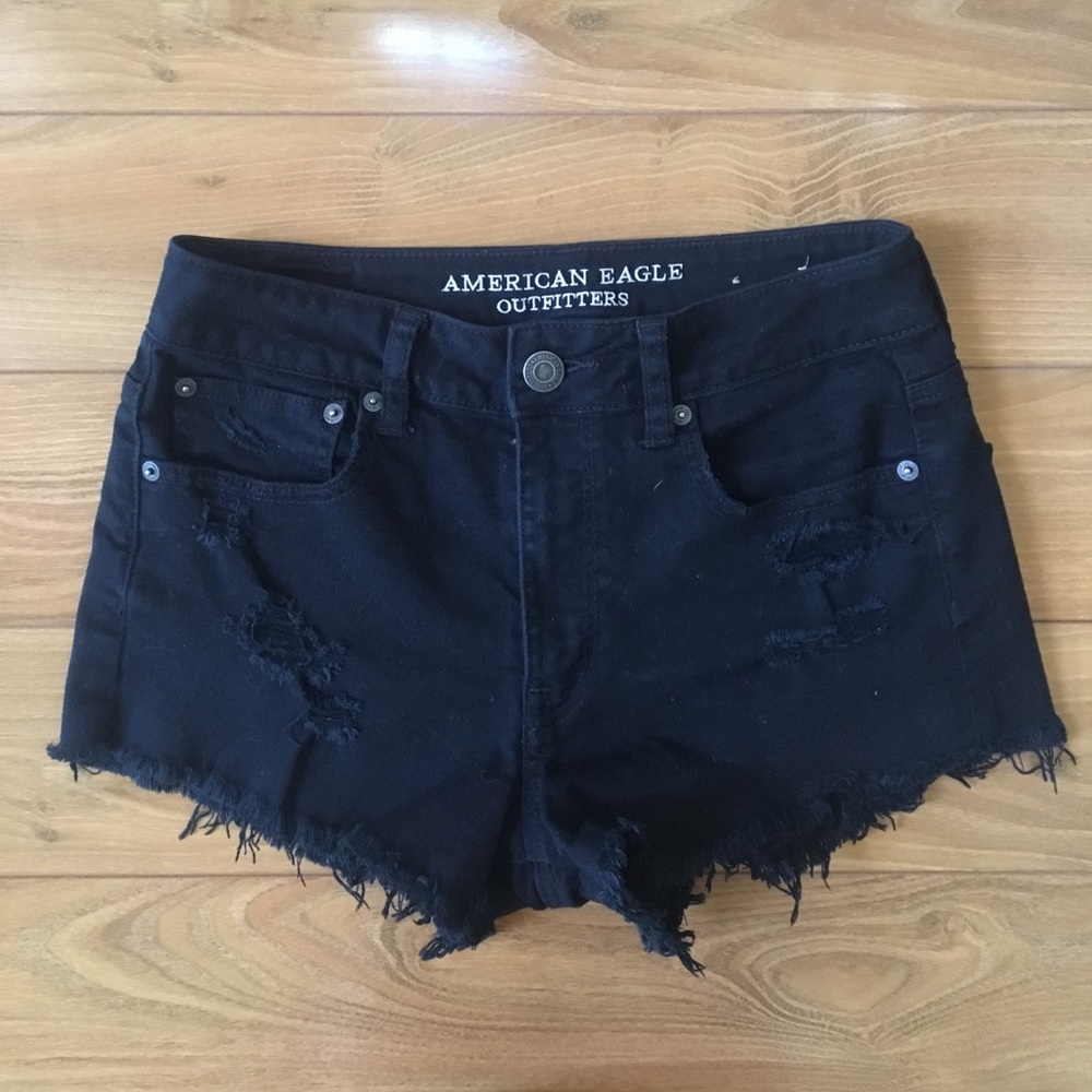 American Eagle Black High Waisted Shorts