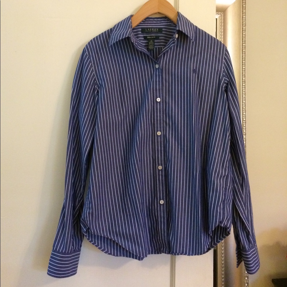 Lauren Ralph Lauren Chambray Striped Button Down