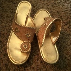 Beautiful cork and gold trim Jack Rogers