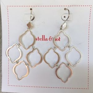Stella & Dot Silver Arabesque Earrings