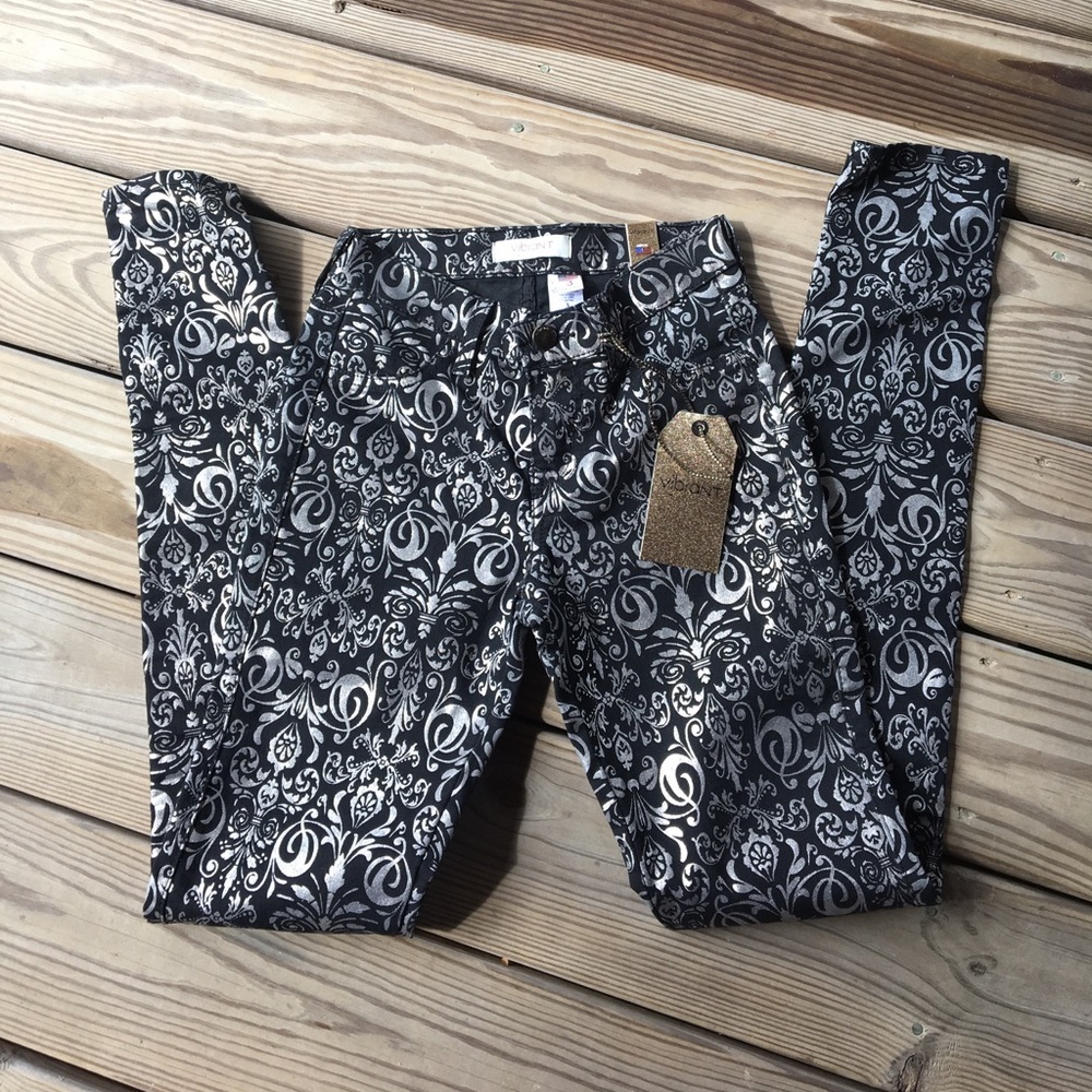 Silver on black jeans