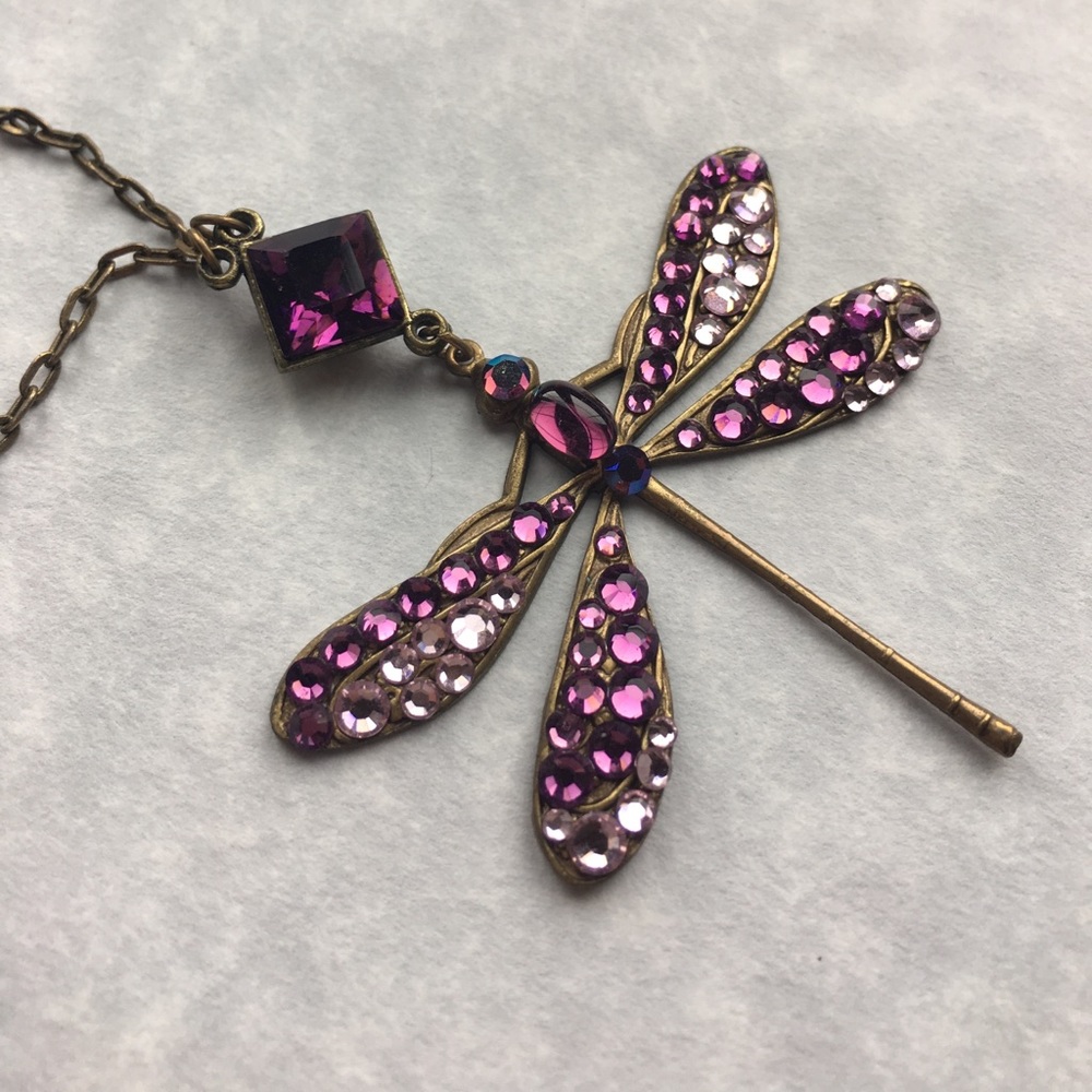 Purple Dragonfly Necklace