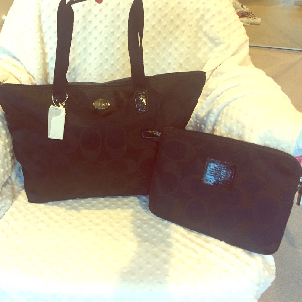 New Coach Signature Nylon Packable Weekender Tote