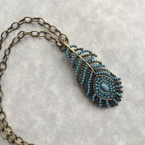 Francesca's Peacock Feather Necklace