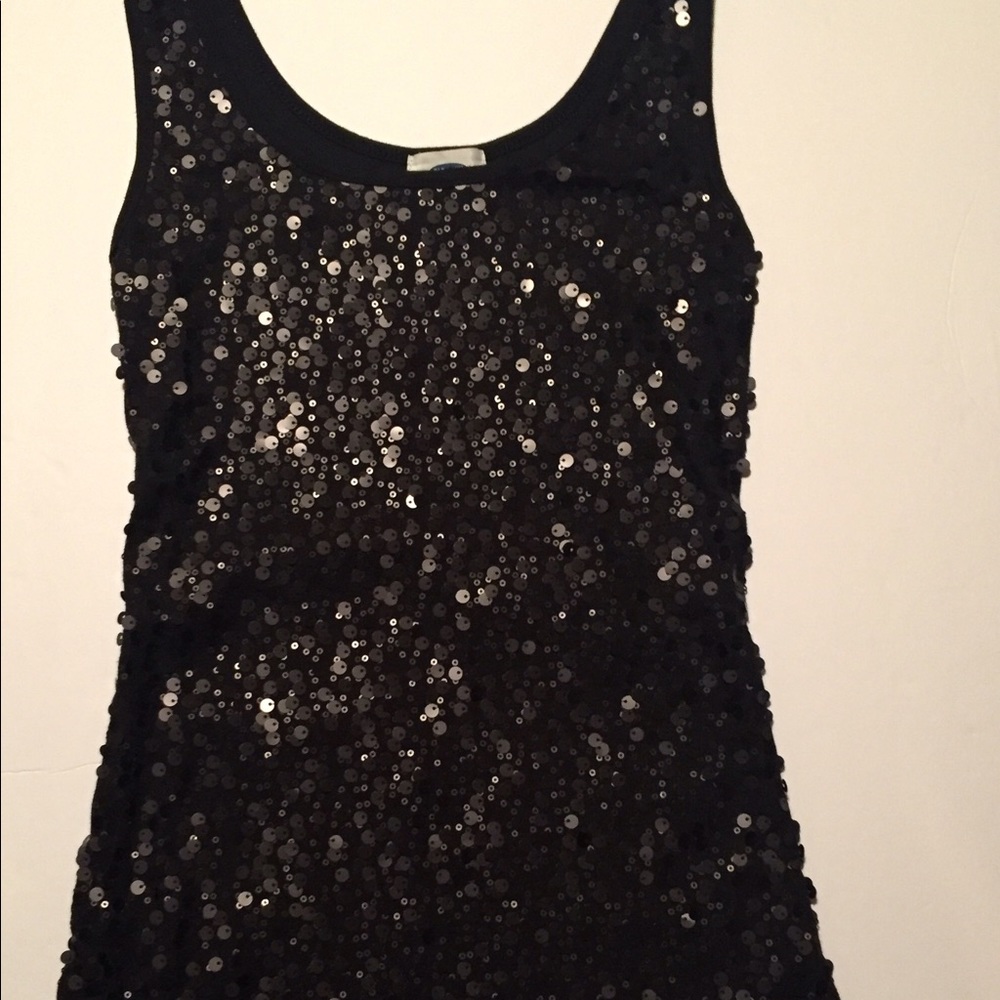 Old Navy black Sequin Tank Top SZ XS