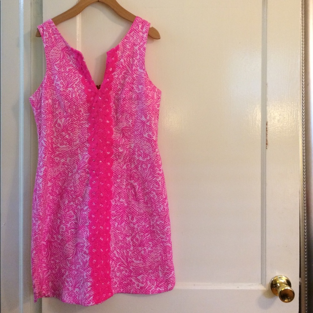Lilly Pulitzer for Target Pink Shift Dress V Neck
