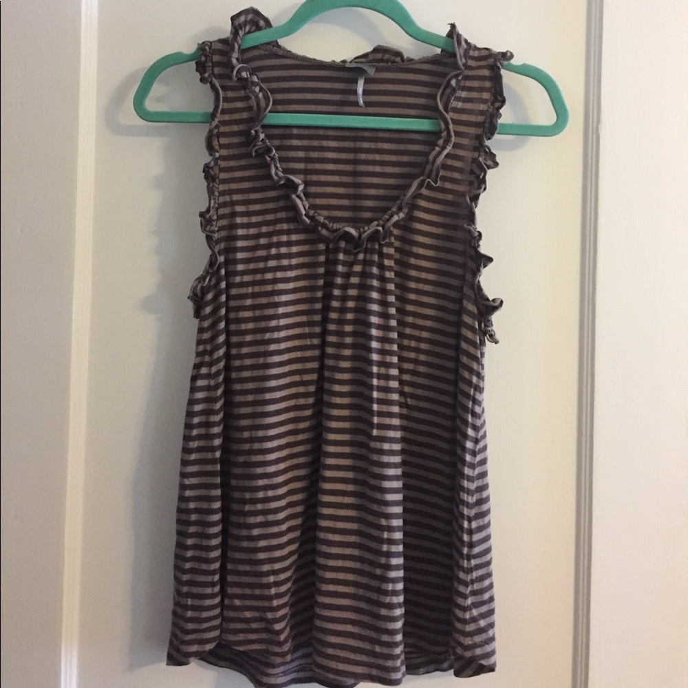 Ruffled striped tank