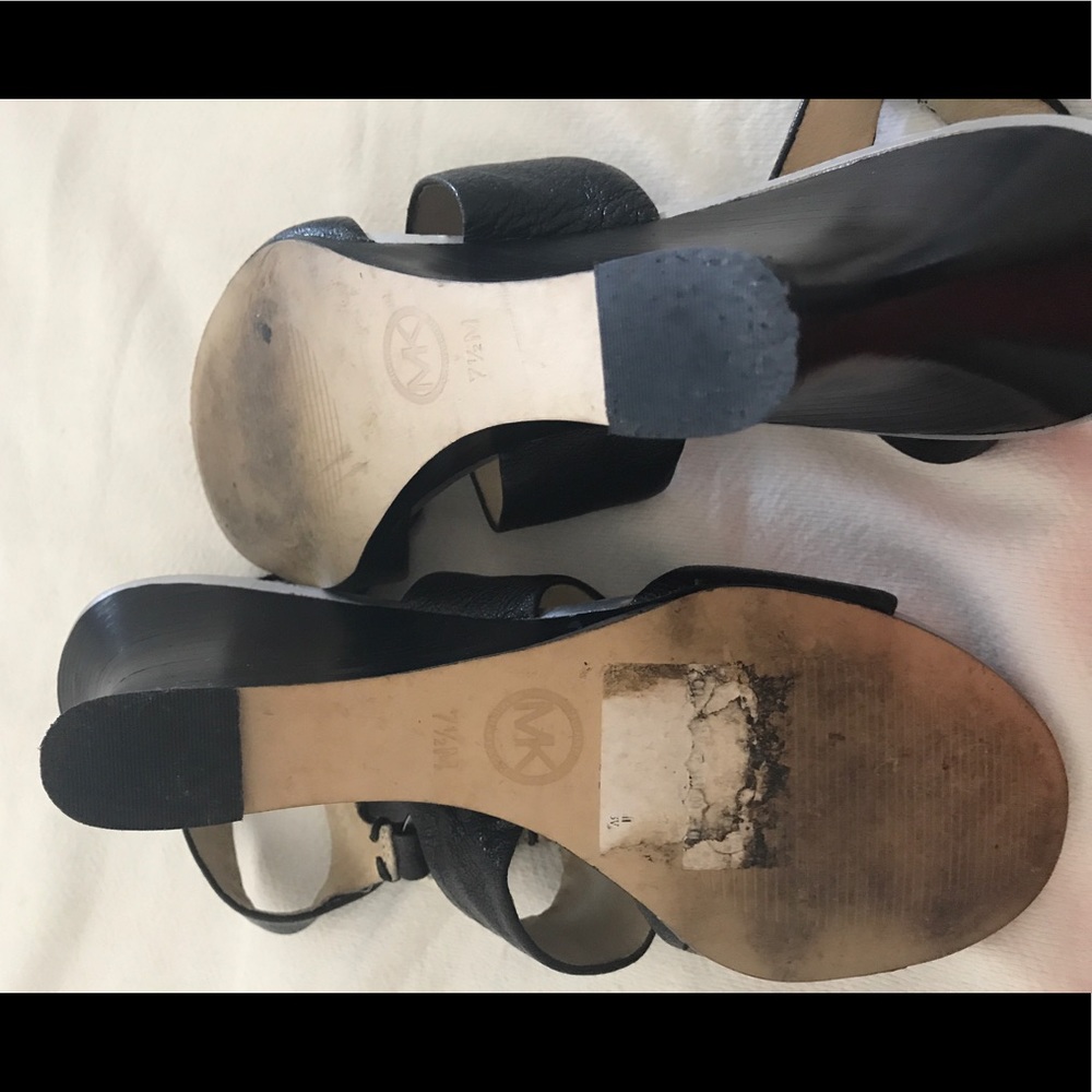 Black Leather Wedges - Picture 4 of 4