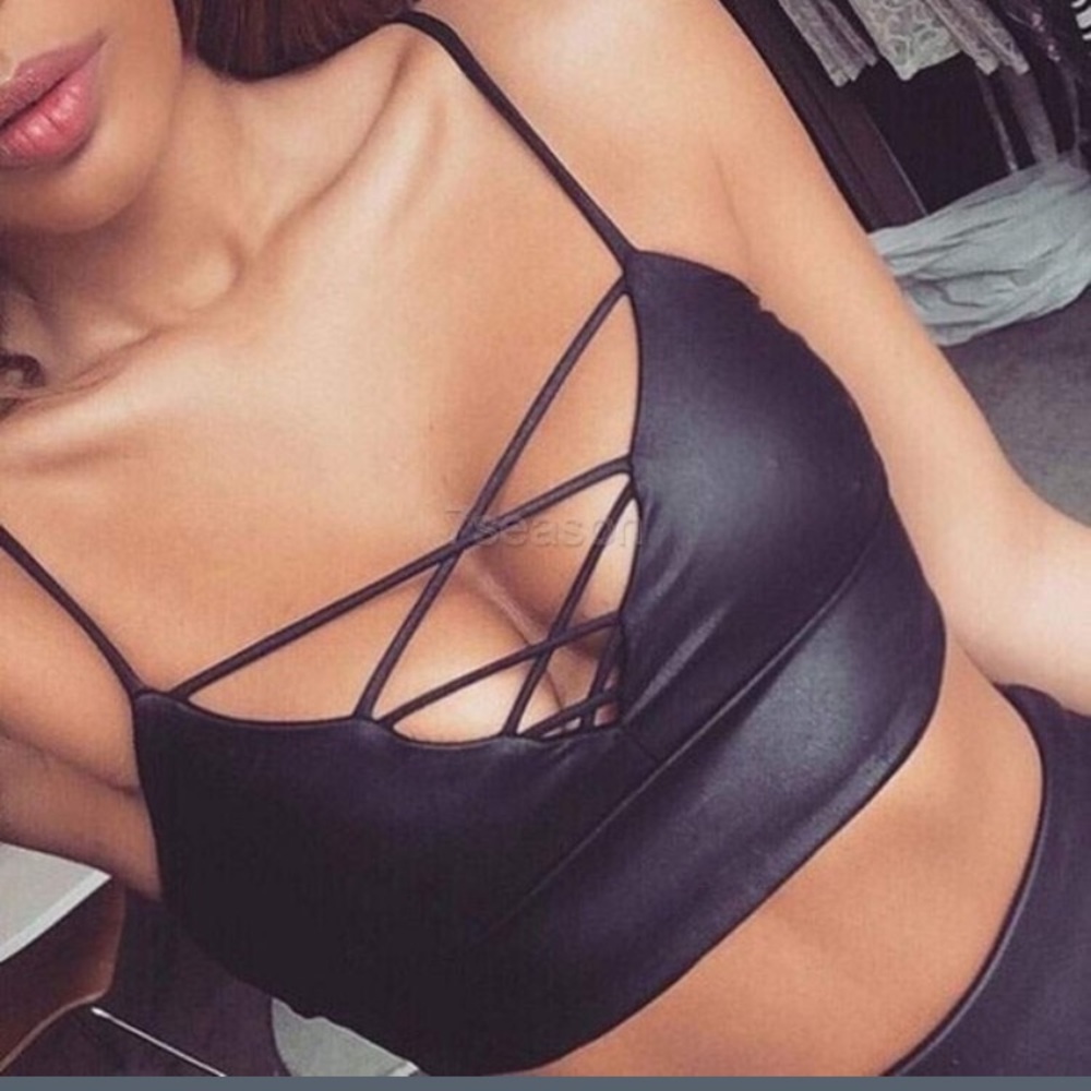 Faux Leather Crop Top