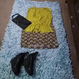 Neon yellow skirt set