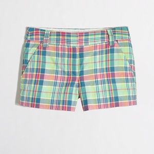J Crew summer plaid Chino shorts minty Madras (4)
