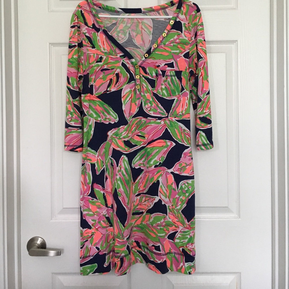"Palmetto" Lilly Pulitzer V-Neck T-Shirt Dress