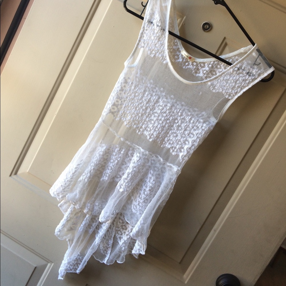 High low hem lace tank