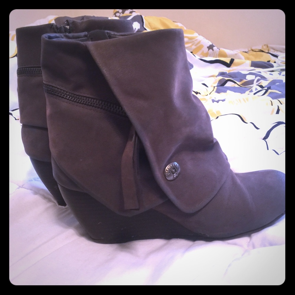 Grey wedged BlowFish booties