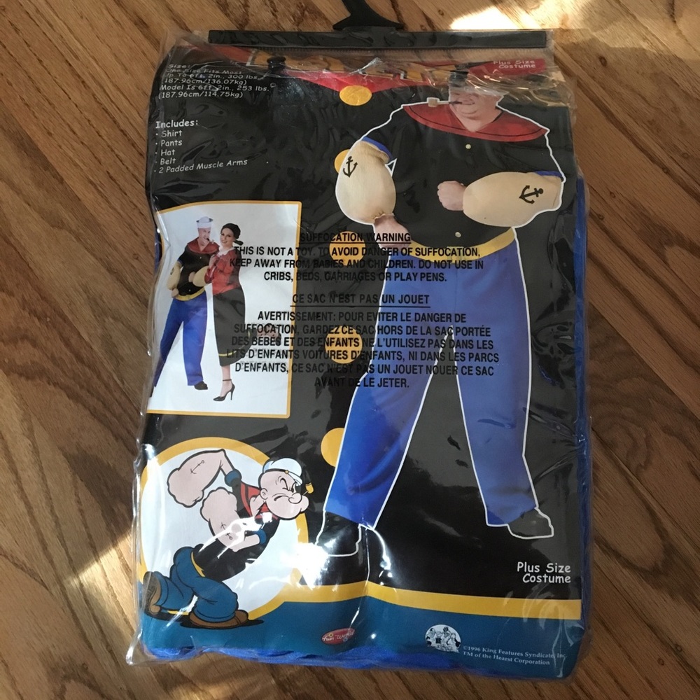 Popeye Halloween costume original packaging