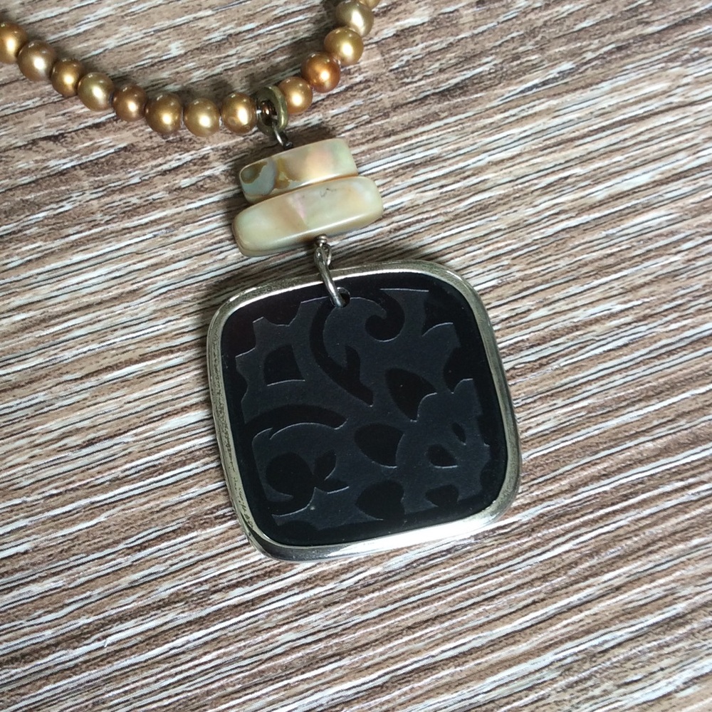 Black Pen Shell Necklace by Silpada