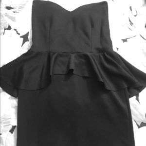 Black strapless dress