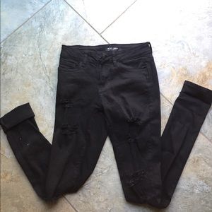 Black ripped jeans