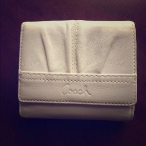 Coach White Tri-Fold Wallet