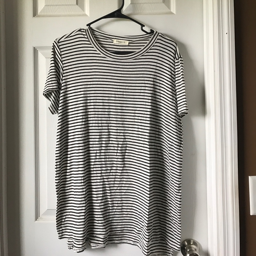 Black and white striped tunic