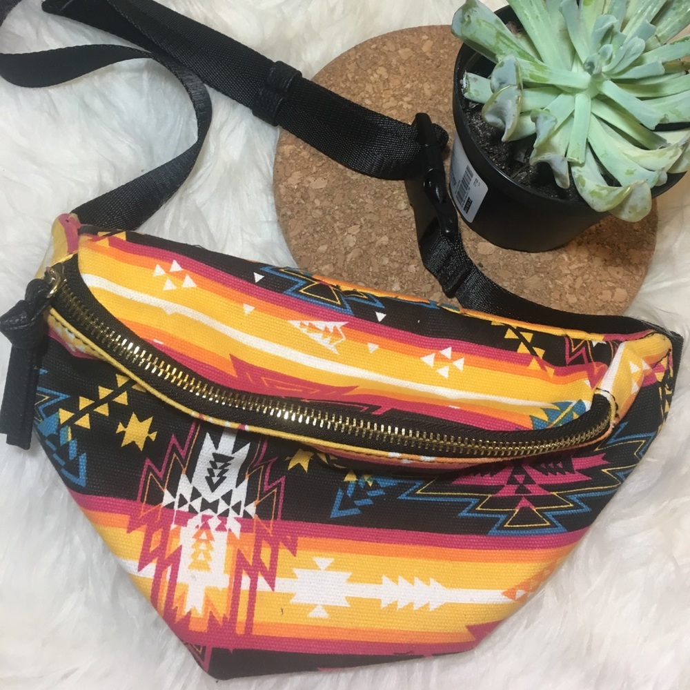 Forever 21 Aztec Sunset Fanny Pack with Leather!