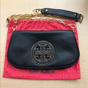 Tory Burch Amanda Logo Flap Clutch Cross Body