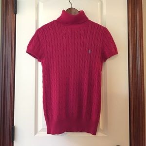 S L Ralph Lauren Sport Pink Turtleneck Sweater