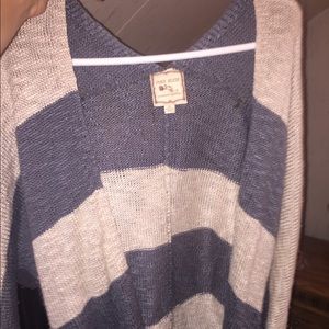 Cream and gray knit cardigan