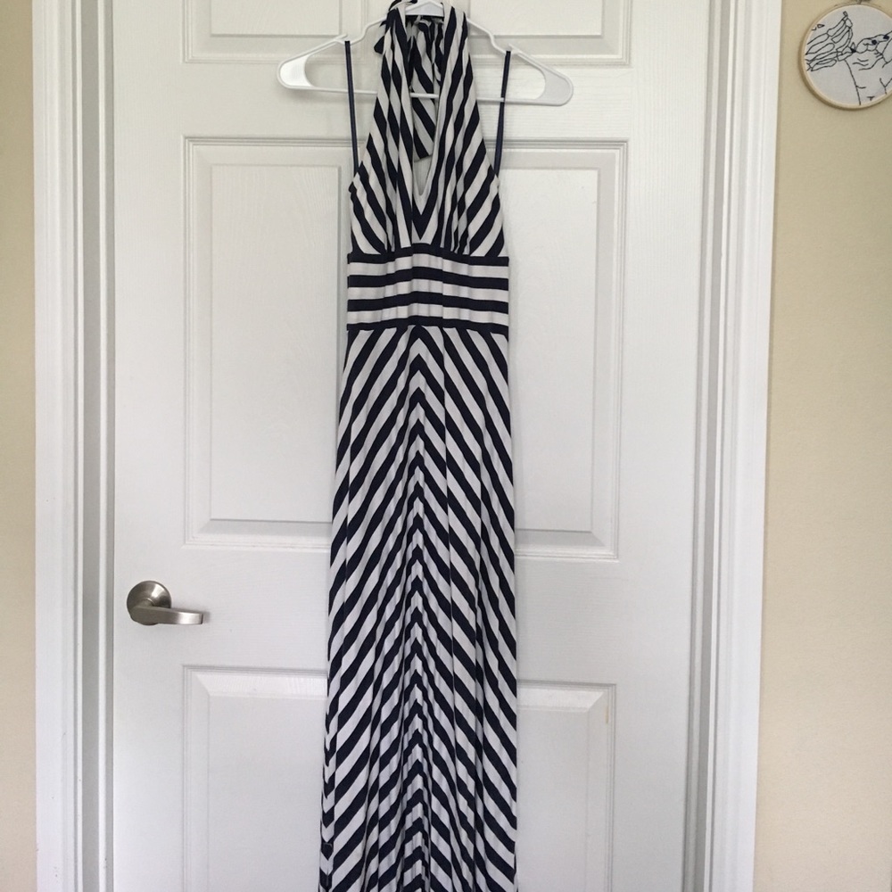 Banana Republic Striped Halter Maxi