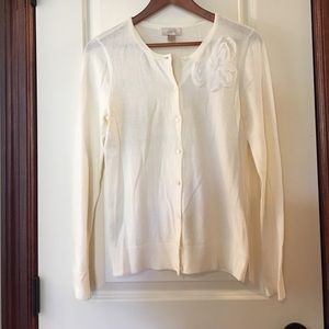 S S LOFT Cream Cardigan with Floral detail