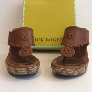 Jack Rodgers high heel  cognac wedge