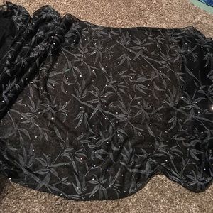 Black scarf with sequence