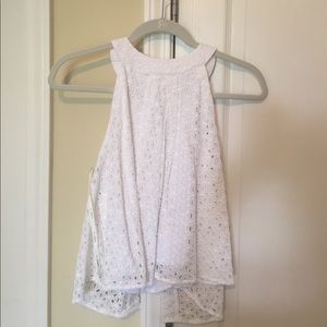 White eyelet tank top