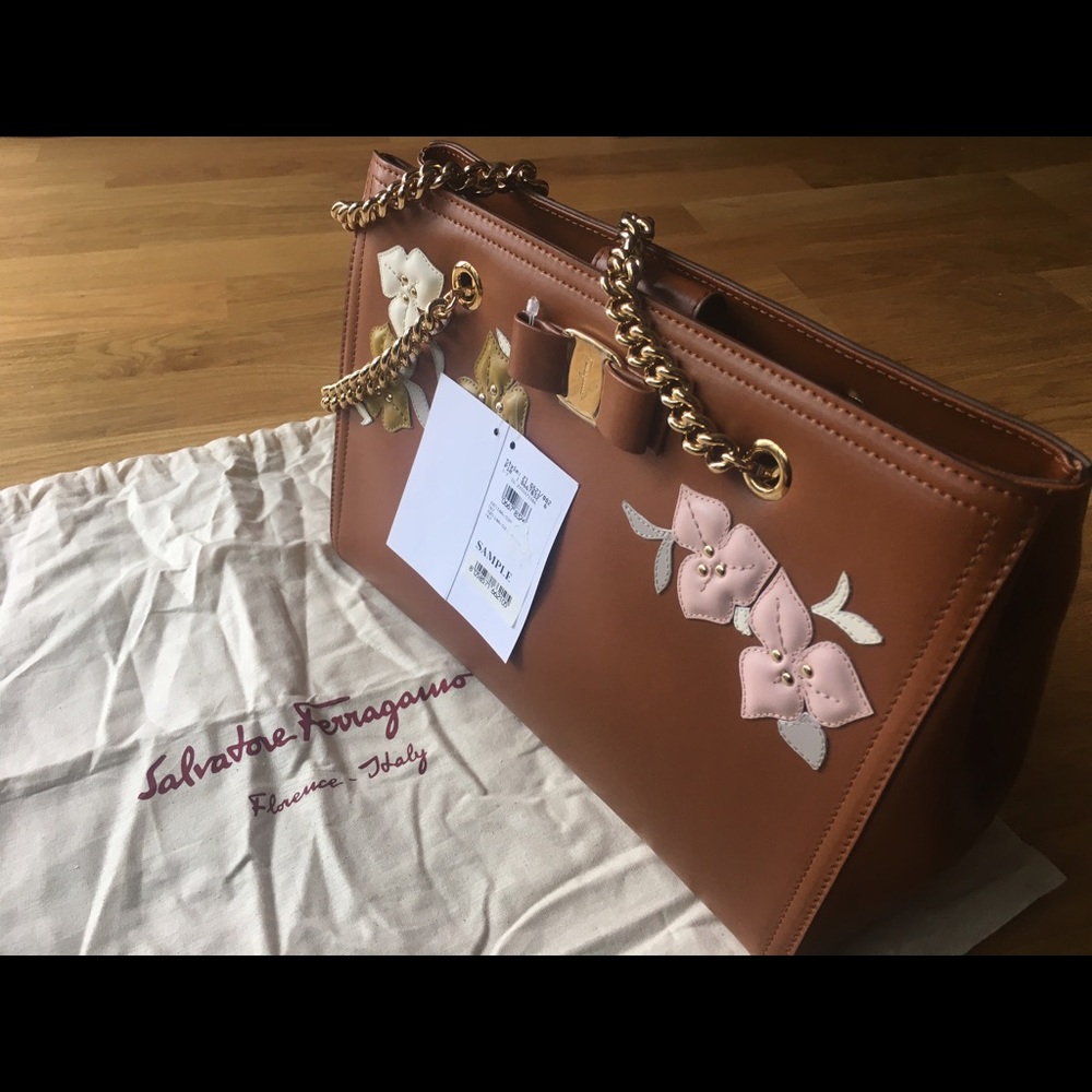 Ferragamo leather Flower Appliqué Bag