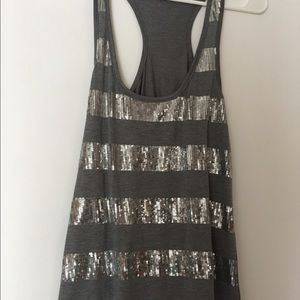 Gray sparkly racerback tank!